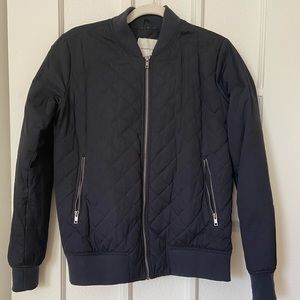 Black quilted bomber jacket